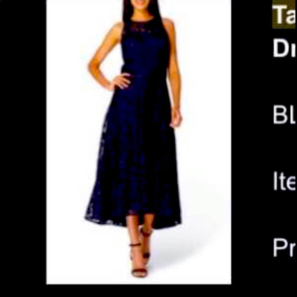 Tahari ASL Navy Midi Dress - Formal